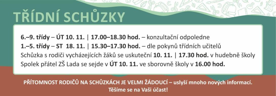 Schůzky s rodiči listopad